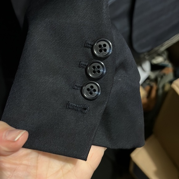 Men’s excellent condition black custom wool suit 44R - Picture 3 of 6